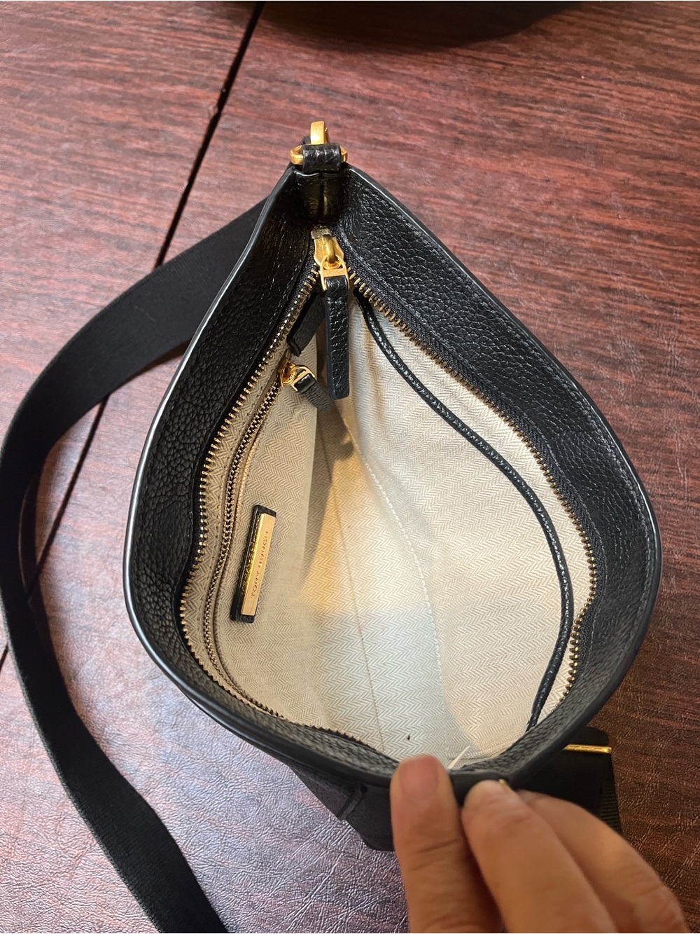 Tory Burch - Black Leather Crossbody - Picture 7 of 7
